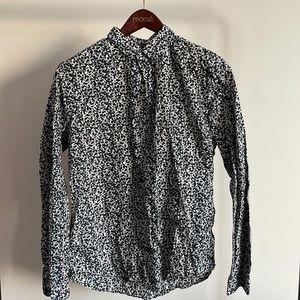 H&M Premium Cotton Black & White Cow Button Down Shirt (Size M)